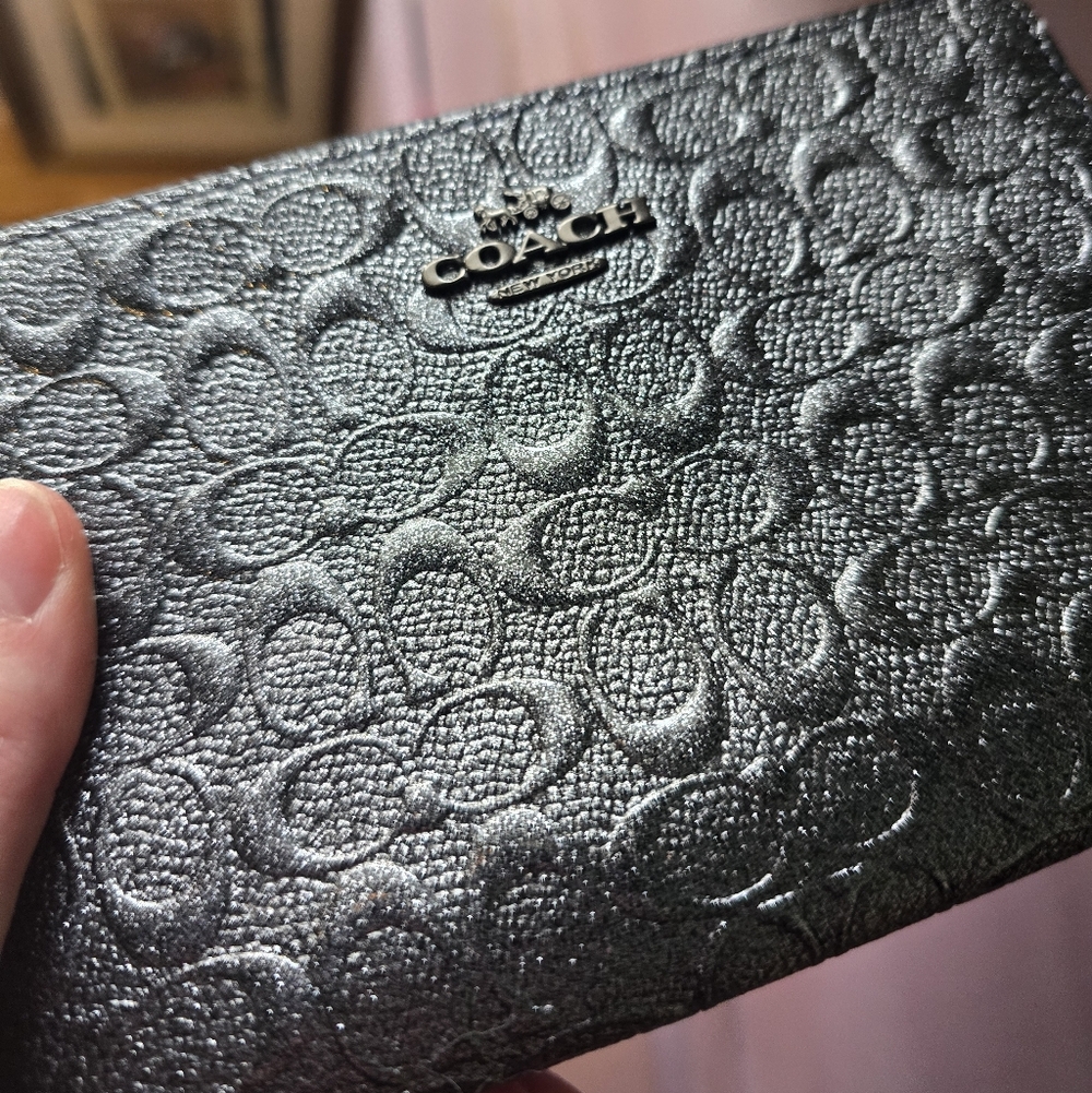 Coach Metallic Black Wristlet - Picture 3 of 5